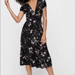 Express black floral dress